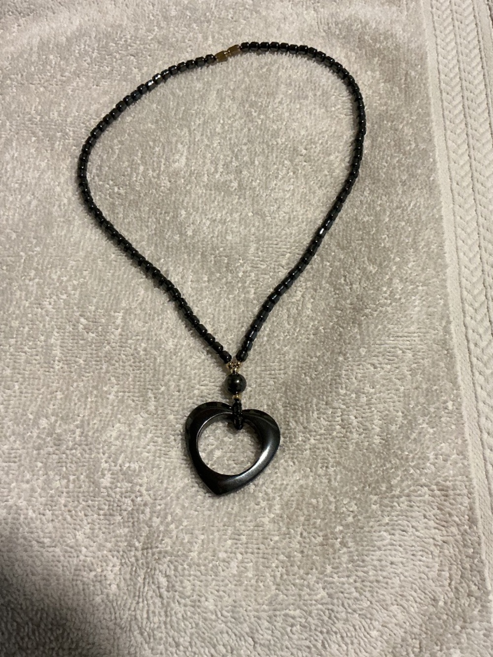 Hematite heart necklace